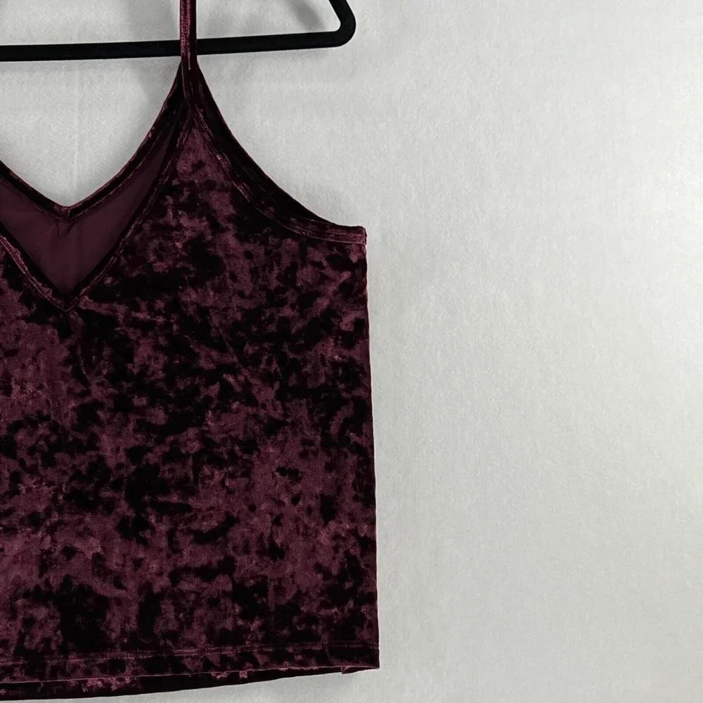 Victoria's Secret Pink Cami Tank Top Womens Size L Sleepwear Sleeveless Burgundy - Picture 6 of 10